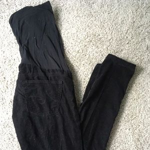 AG maternity corduroy black skinny leg jeans pants